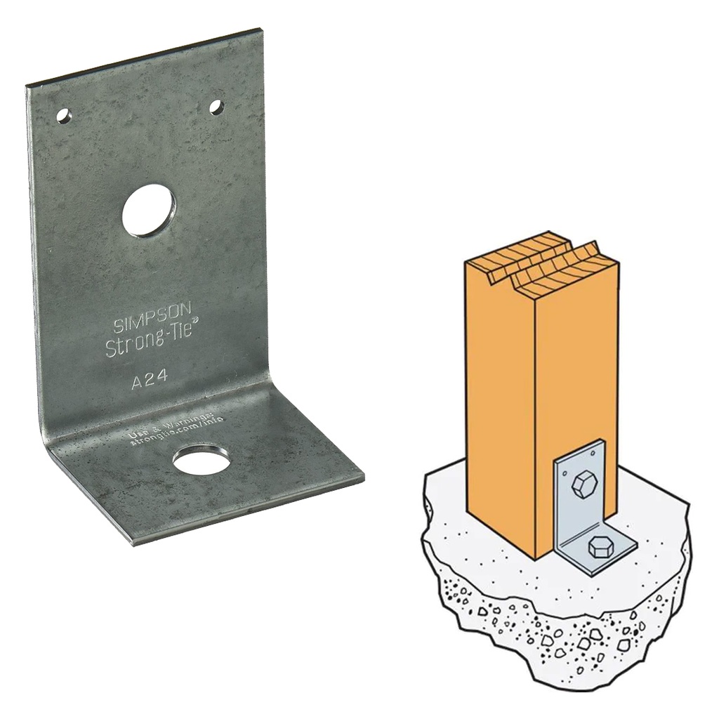 [ANCLAJE059] Simpson Strong-Tie 3.9 in. W X 2.5 in. L Galvanized Steel Angle