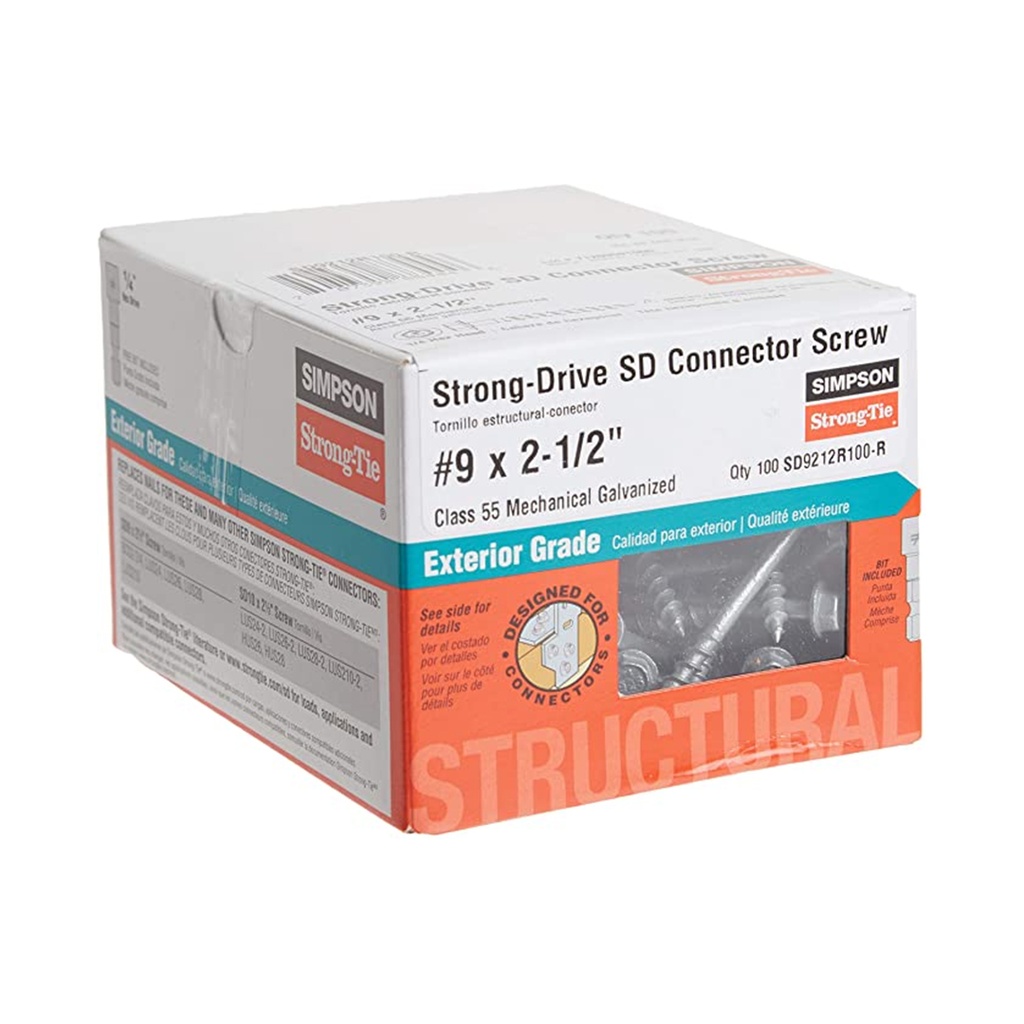 Simpson Strong-Tie Strong-Drive No. 9 Sizes X 2-1/2 in. L Star Hex Head Serrated Structural Screws