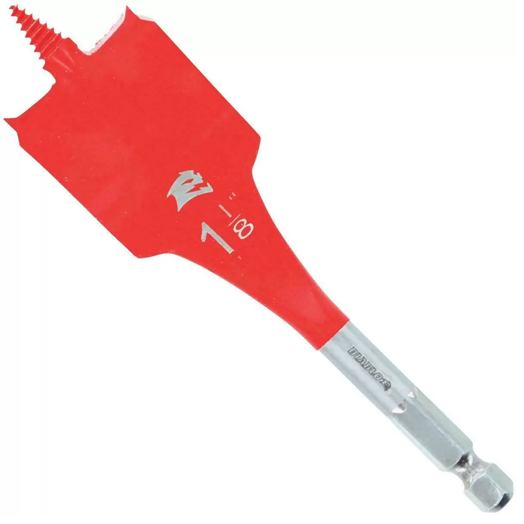 Diablo 1-1/8 in. X 4 in. L High Speed Steel Clean Wood Spade Bit Hex Shank 1 Pk