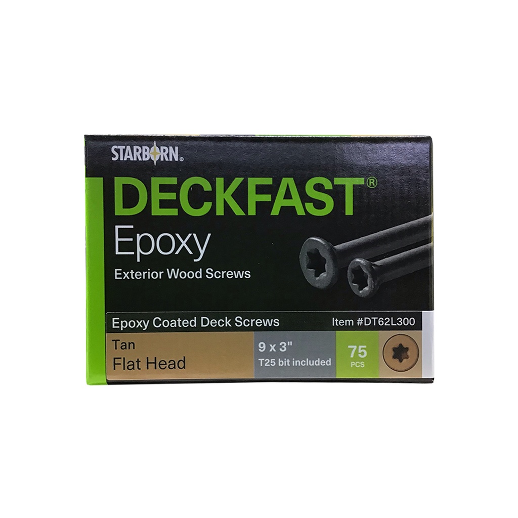 [DT62L300] Starborn Deckfast No. 9 X 3 in. L Tan Star Flat Head Deck Screws 75 Pk