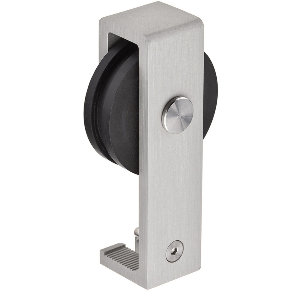 [15901I] Ferrure Complète Type Industriel - Longueur Rail : 1700 Mm - Décor : Inox Satiné - Pour Porte Largeur Maxi : 900 Mm - TCASYSTEM - Décor : Inox Sat