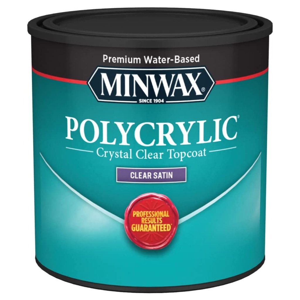 Minwax Polycrylic Satin Crystal Clear Water-Based Polyurethane 0.5 Pt