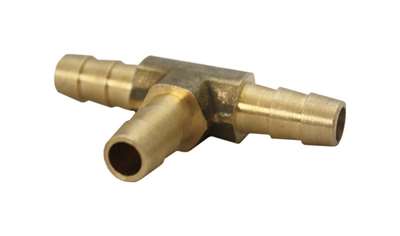 JMF 0.37 in. Hose Barb Tee in Lead Free Yellow Brass