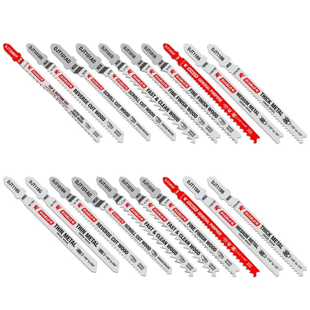 Diablo 0 in. T-Shank Fiber Cement & Plaster Jig Saw Blade Set 20 Pc