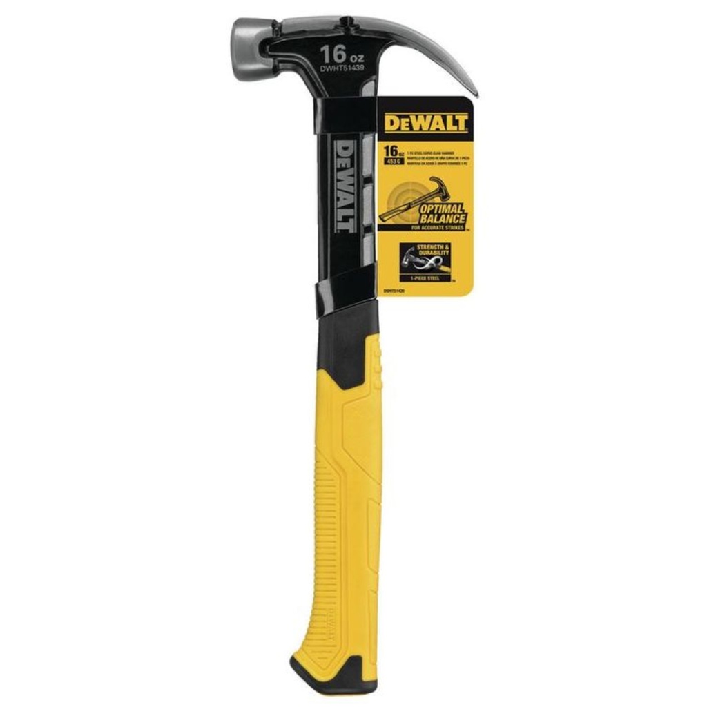 DEWALT 16 Oz Curved Claw Nailing Hammer - DWHT51002