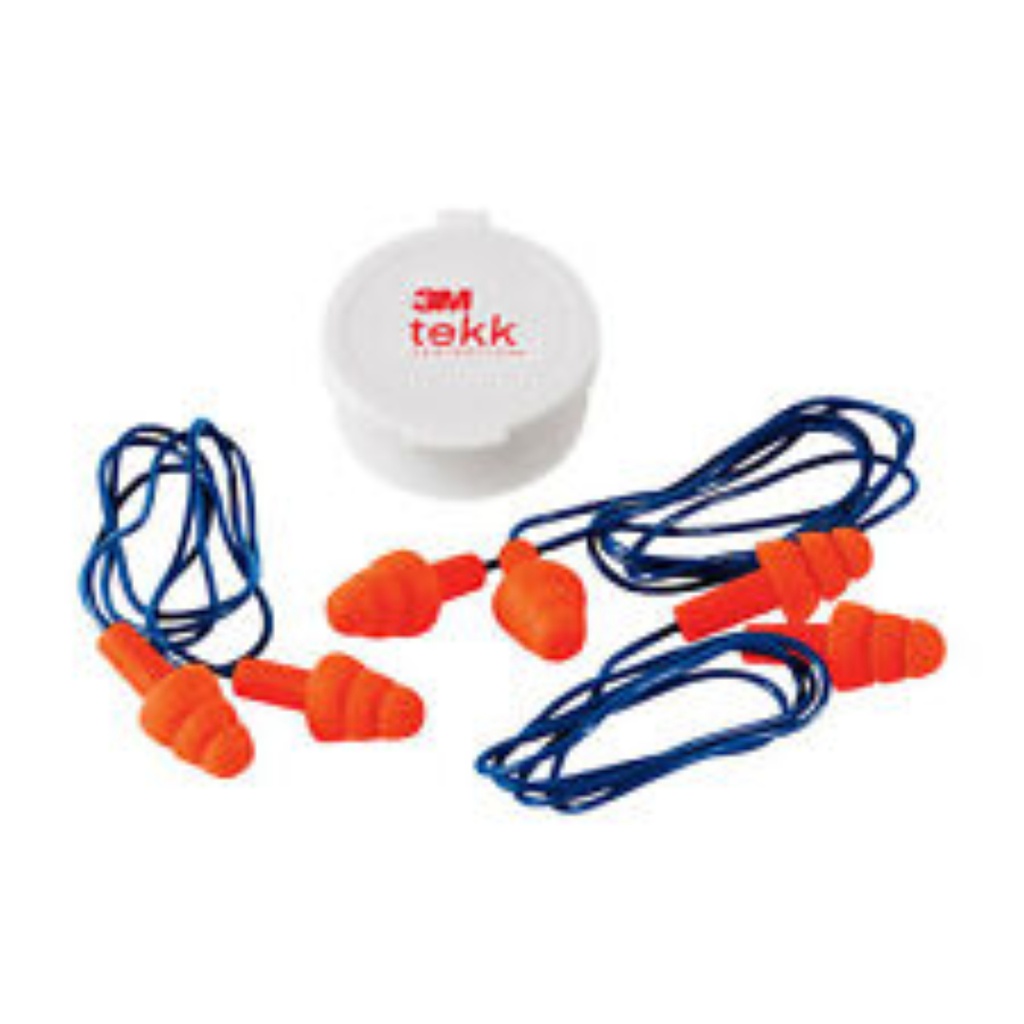 3M 25 DB Polyurethane Foam Earplugs Blue/Orange 3 Pair