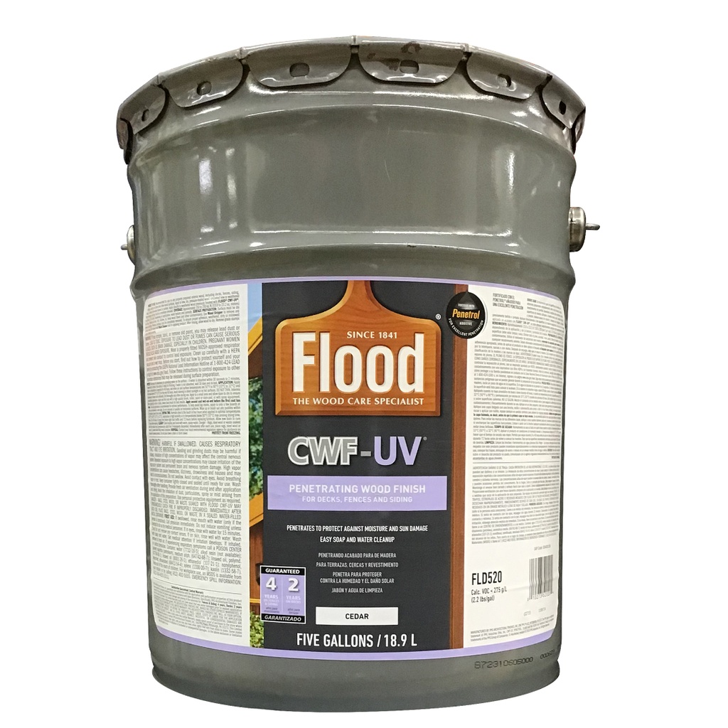 Flood CWF-UV® Exterior Wood Stain  Transparent Cedar  5 Gallon