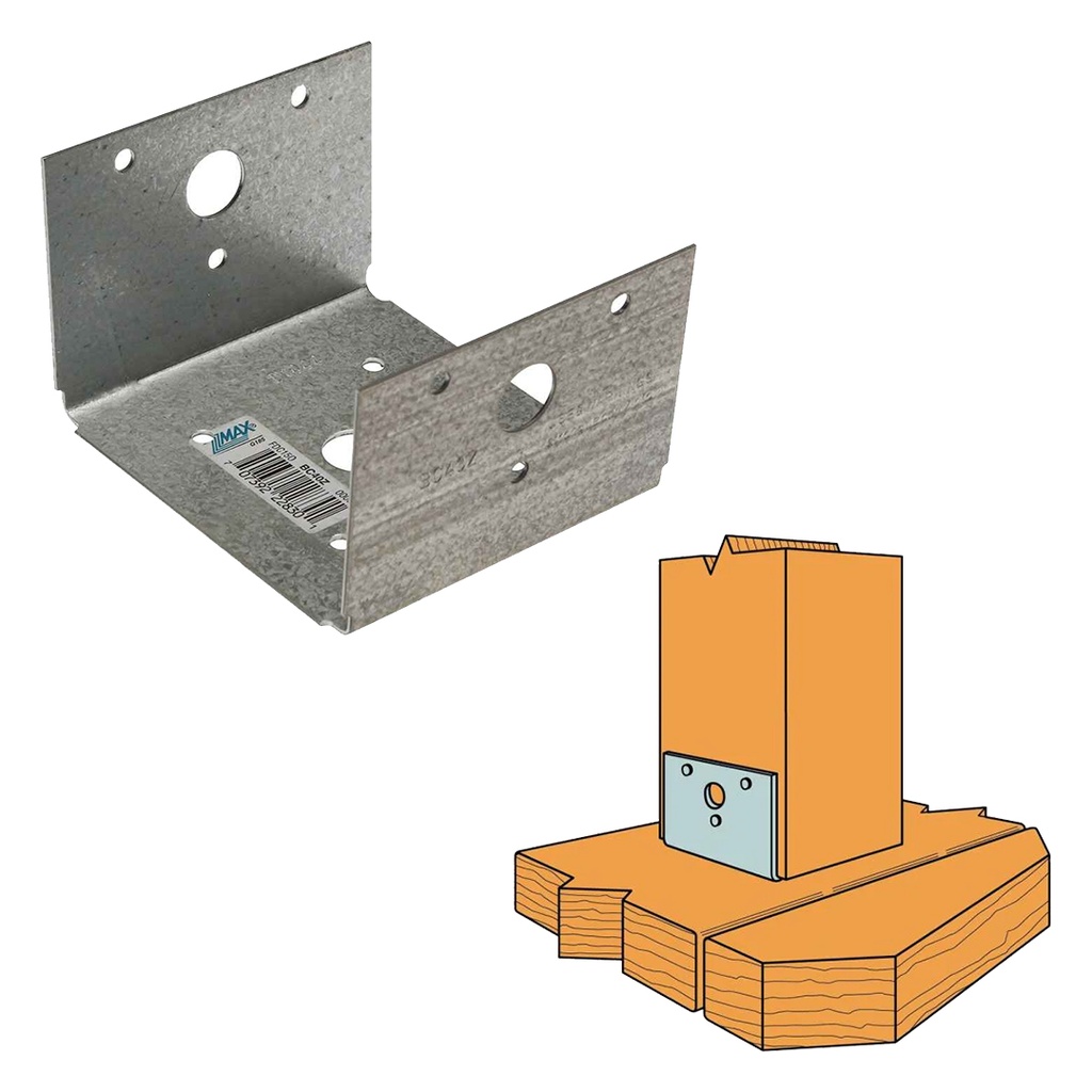 Simpson Strong-Tie ZMax 3.25 in. H X 3.56 in. W 18 Ga. Steel Post Base