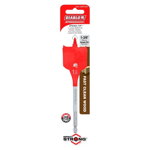Diablo 1-3/8 in. X 6 in. L High Speed Steel Clean Wood Spade Bit Hex Shank 1 Pk