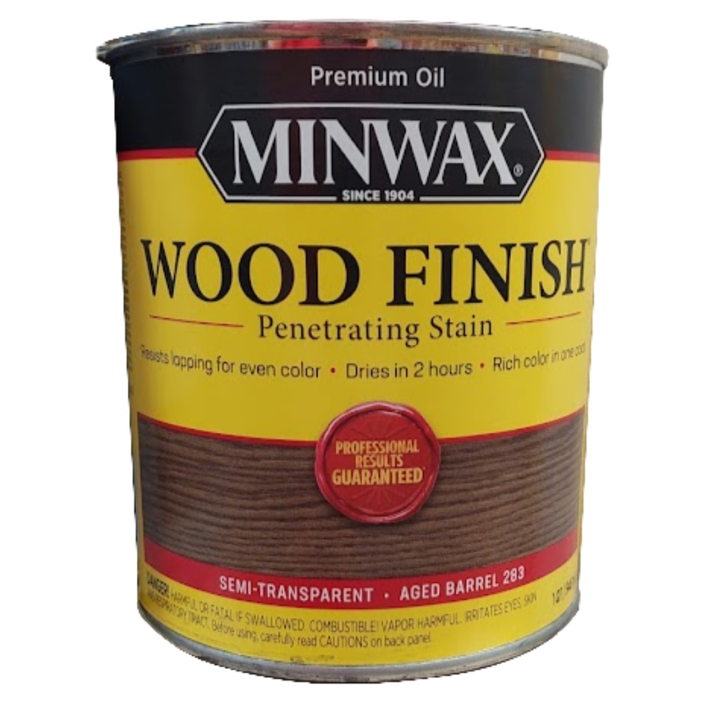 [1015191] Minwax Wood Finish Semi-Transparent Aged Barrel Oil-Based Penetrating Wood Stain 1 Qt