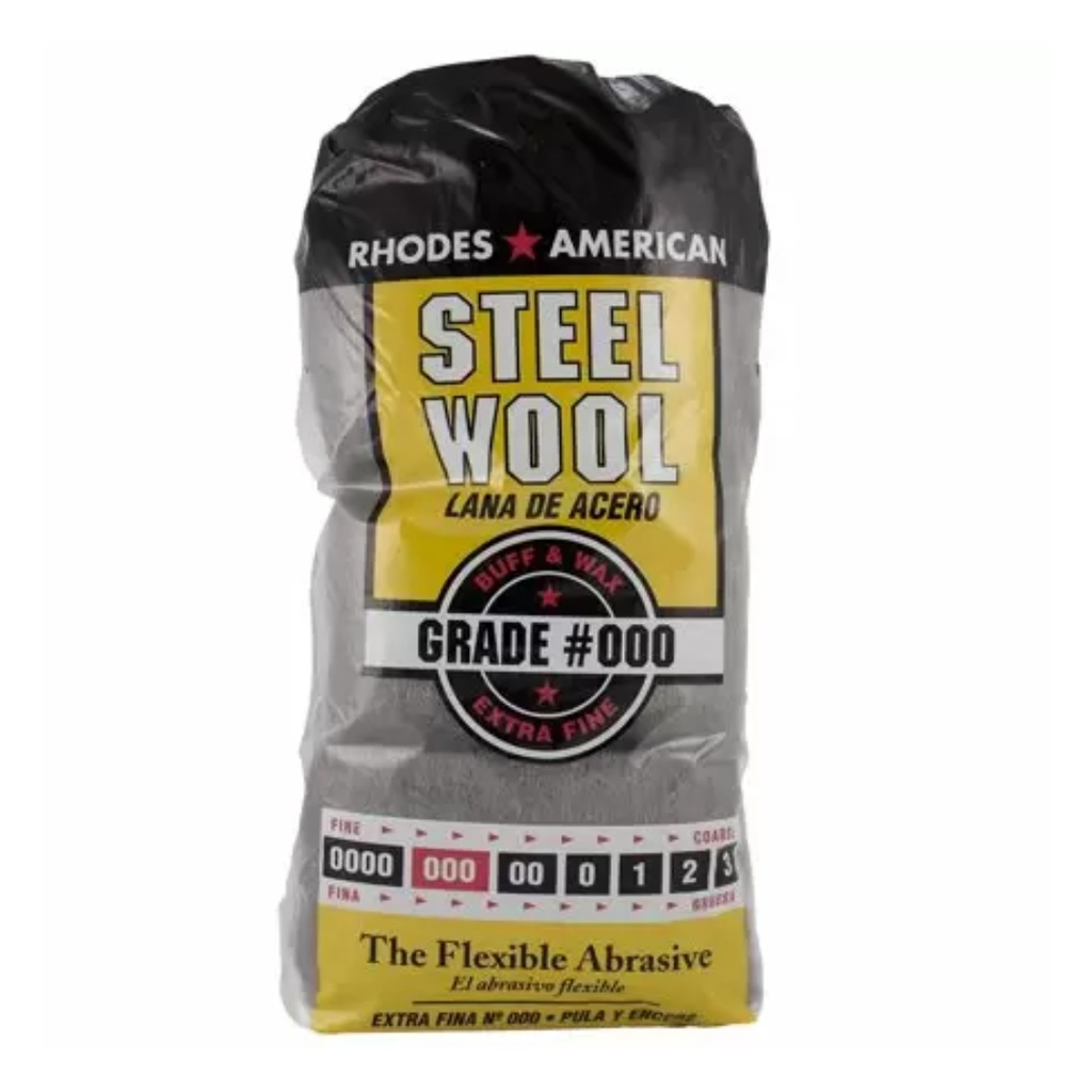 [1361047] Rhodes American 000 Grade Very Fine Steel Wool Pad 12 Pack
