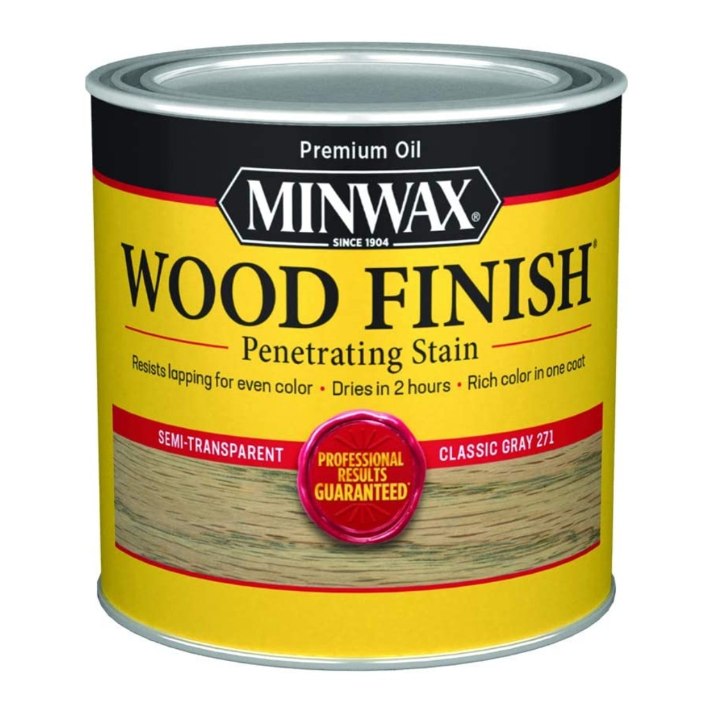 Minwax Wood Finish Semi-Transparent Classic Gray Oil-Based Oil Wood Stain 0.5 Pt.