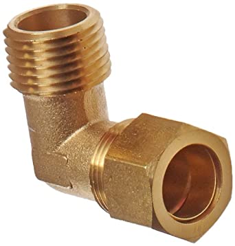JMF Company 5/8 in. Compression X 5/8 in. D Compression Yellow Brass Elbow