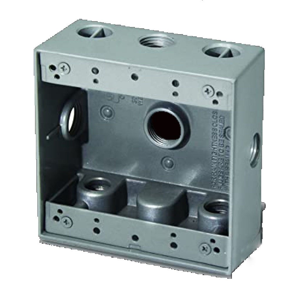 1/2 in. Weatherproof 3-Hole Double Gang Electrical Box