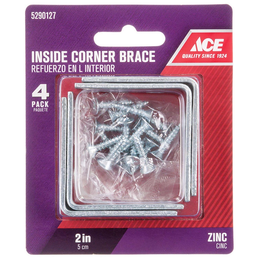 CORNER BRACES 2""  ACE ZN