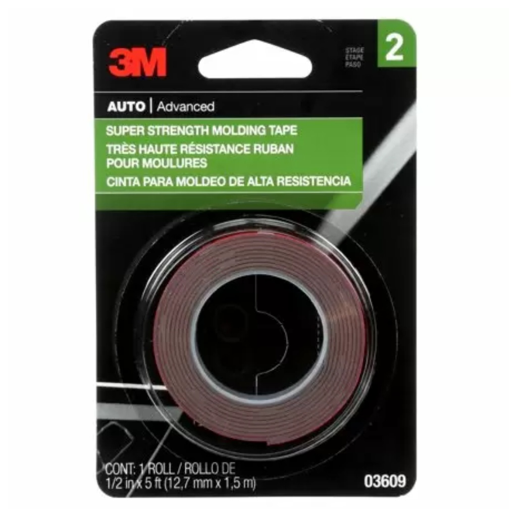 3M 60 in. L X 1/2 in. W Double-Sided Molding Tape