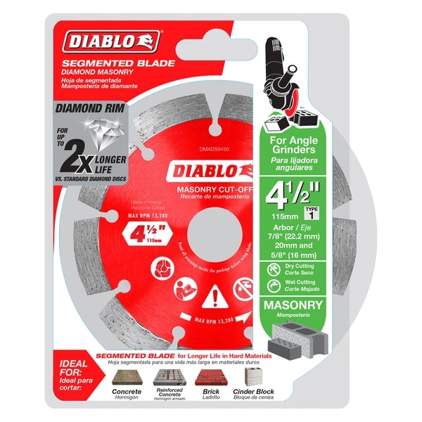 Diablo 4-1/2 in. D X 7/8 in. Diamond Masonry Cut-Off Disc 1 Pk