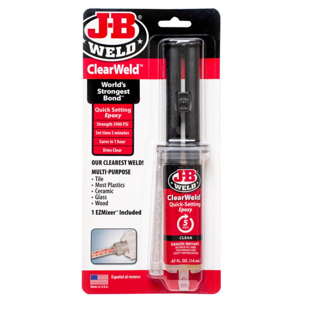 J-B Weld Clear Weld High Strength Epoxy Clear Syringes 0.47 Oz