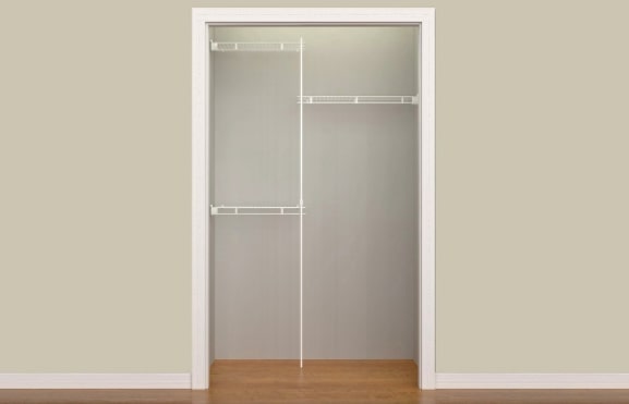 ClosetMaid 164000 Fixed Mount - up to 5 Foot Wide Ventilated 3 Shelf Closet Organizer System White Storage and Organization Closet Organizers Closet