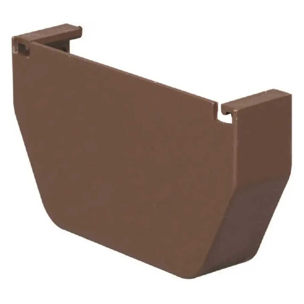 Amerimax Contemporary Brown Vinyl Gutter End Cap 5.8 in. L X 5.8 in. H X 4.5 in. W