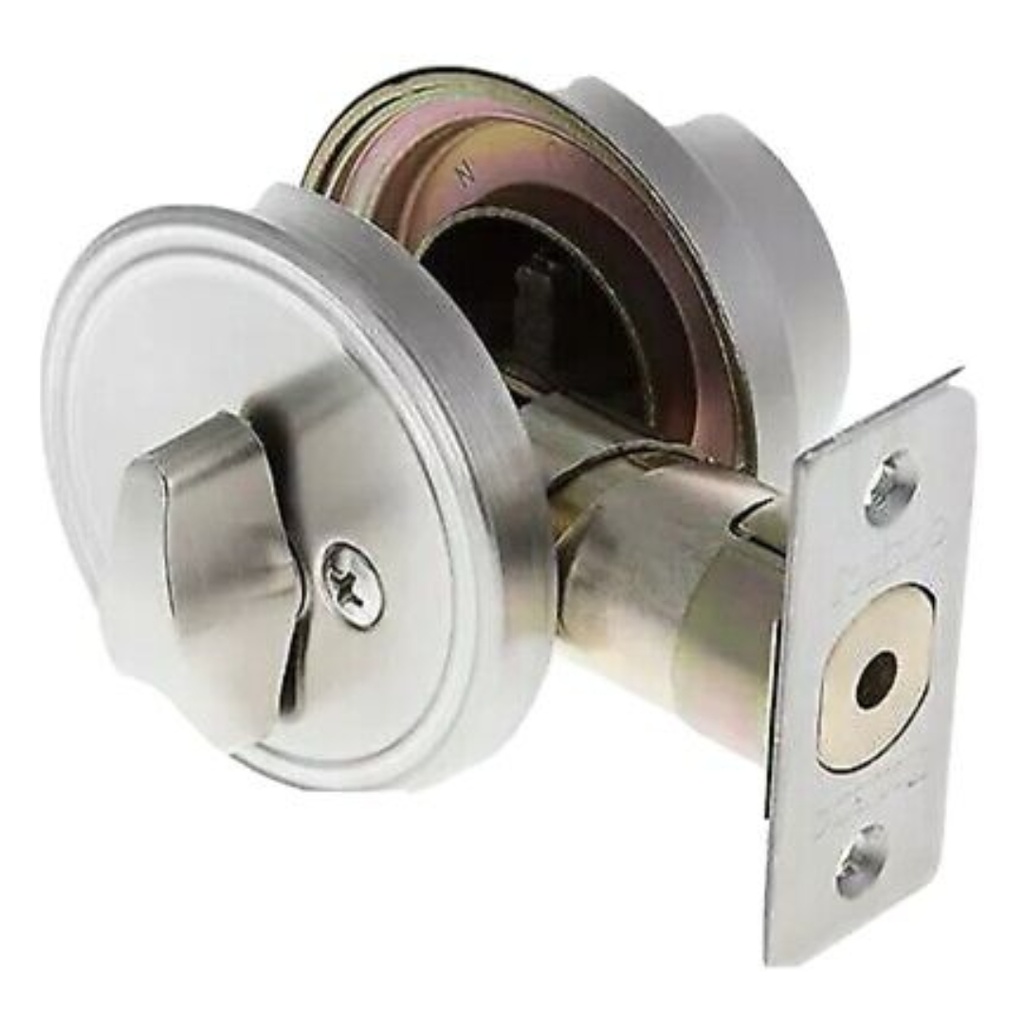 Toledo Stainless Steel Single Cylinder Deadbolt  Screws  Keys and Latch Included  3.19 in of Length
