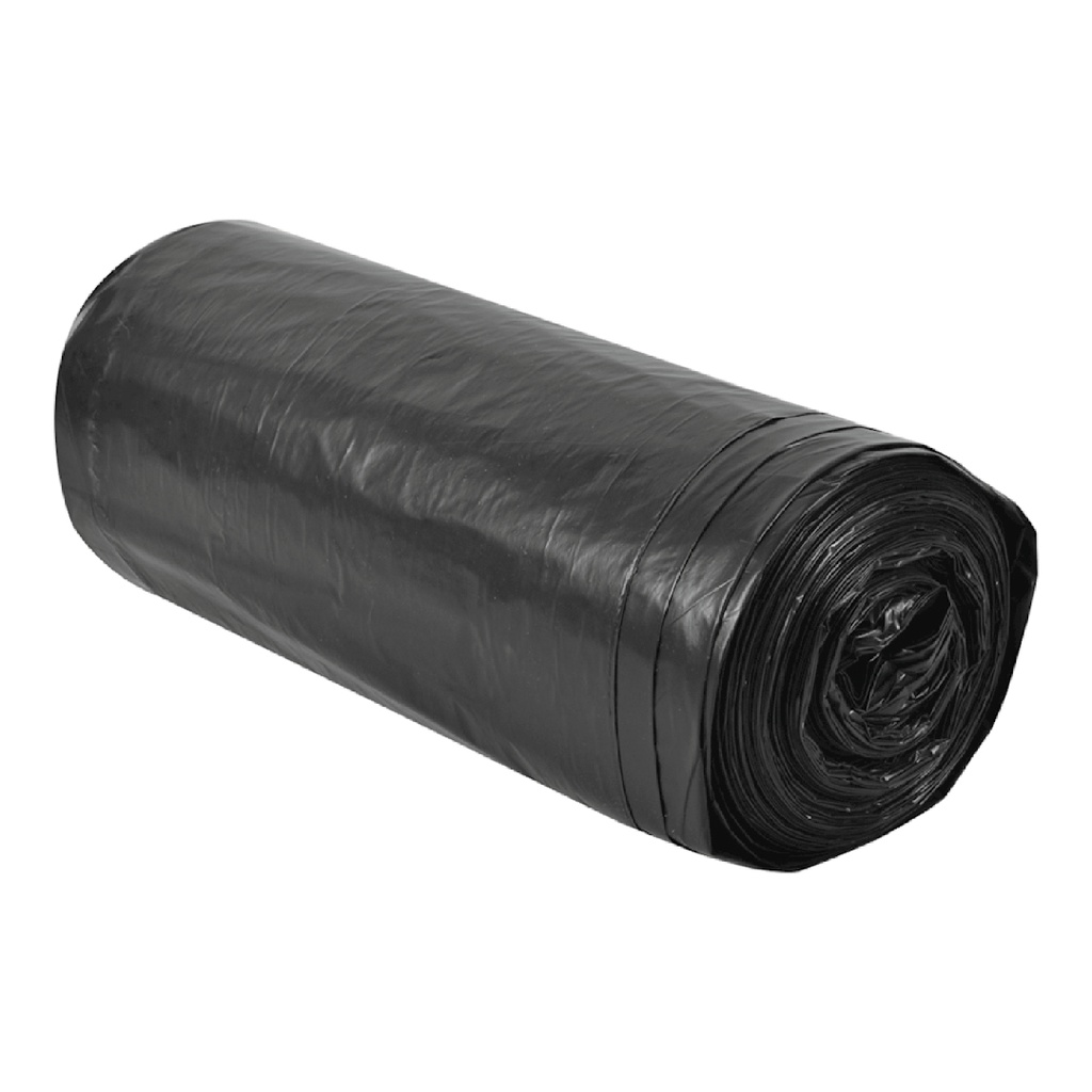 [430002325] High-Density Commercial Can Liners, 60 Gal, 22 Mic, 38" X 60", Black, Interleaved Roll, 25 Bags/Roll, 6 Rolls/Carton