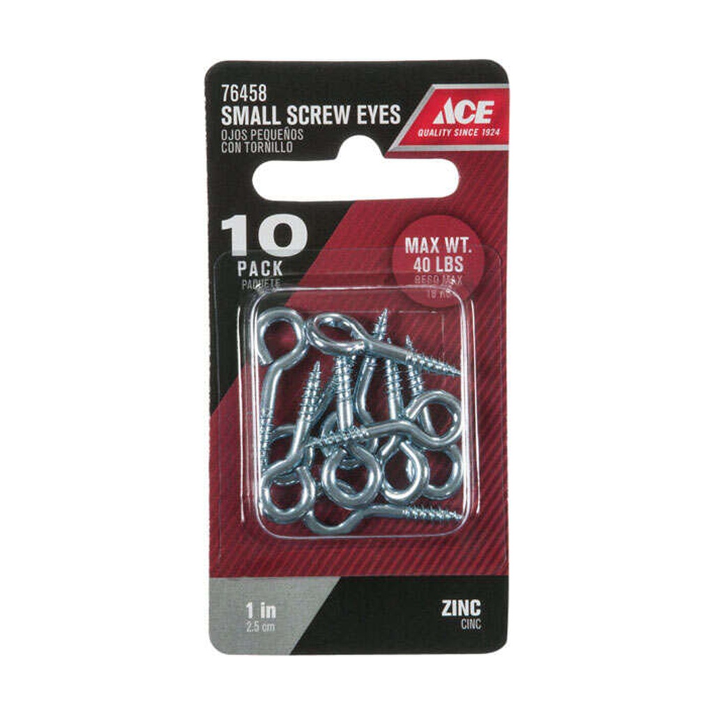 Ace 1/8 1 in. L Zinc-Plated Steel Screw Eye 10 Pk