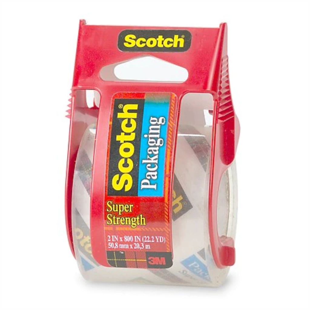 3850 Heavy-Duty Packaging Tape with Dispenser, 1.5" Core, 1.88" X 66.66 Ft, Clear
