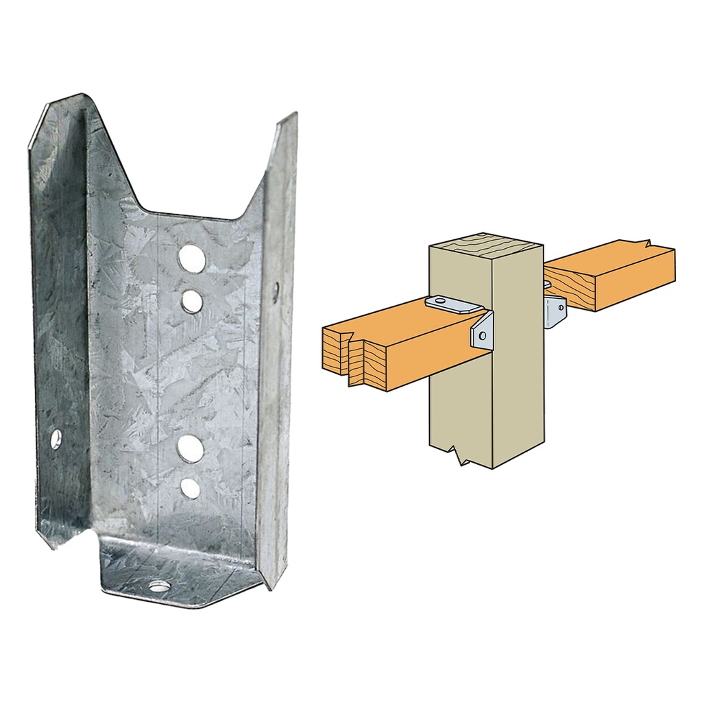 Simpson Strong-Tie ZMAX Silver Steel Fence Bracket 20 Ga. 3.412 in. L