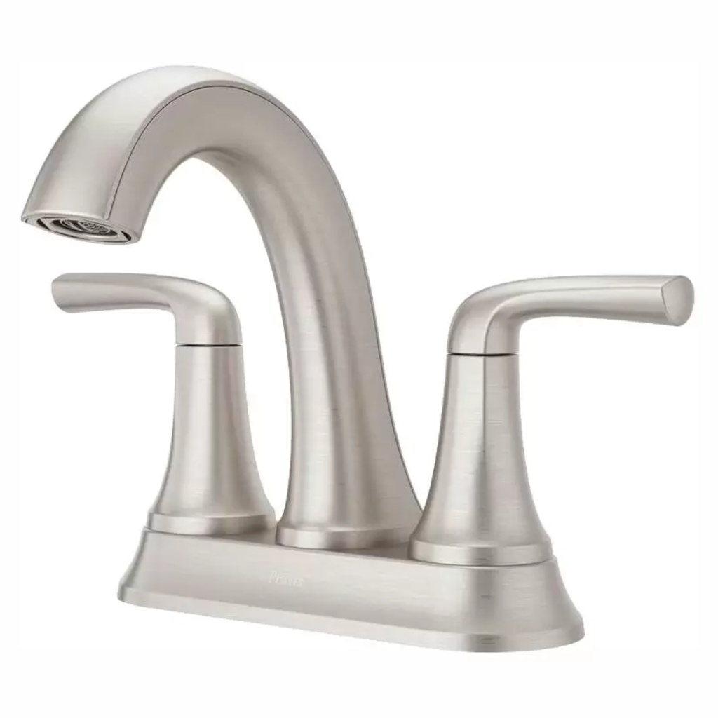 Ladera 4 in. Centerset Double Handle Bathroom Faucet in Spot Defense Brushed Nickel