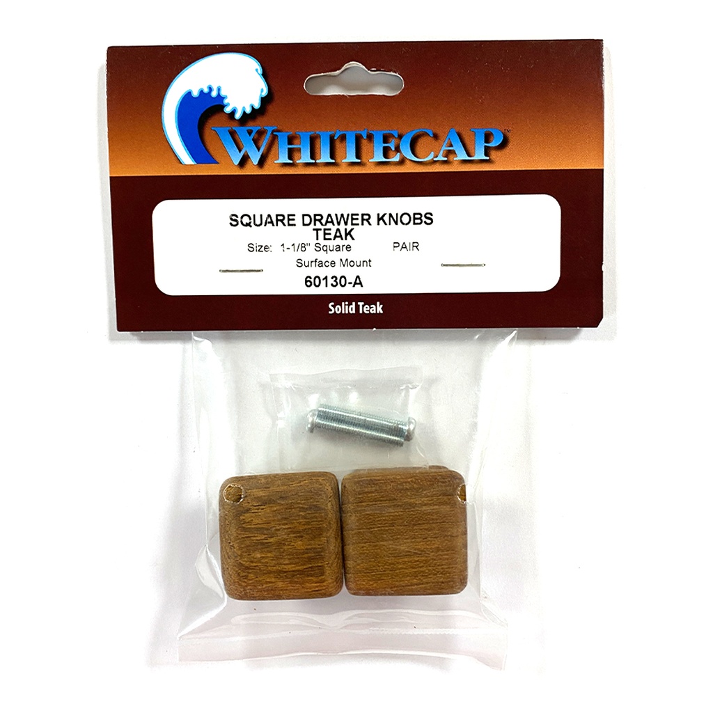 TEAK SQUARE DRAWER KNOB 2PK