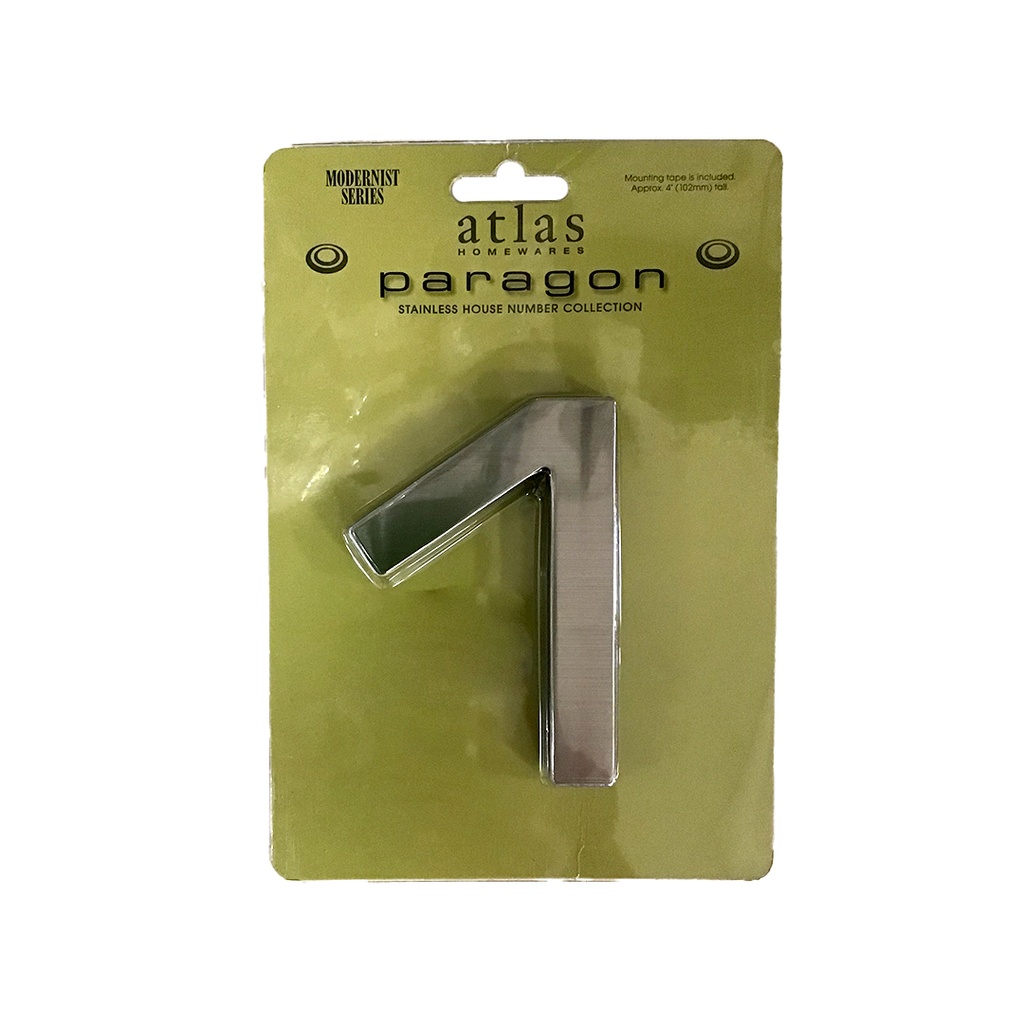 [PGN1SS] Atlas Homewares PGN1 Paragon Address Number 1 Stainless Steel Home Accents Address Numbers 1