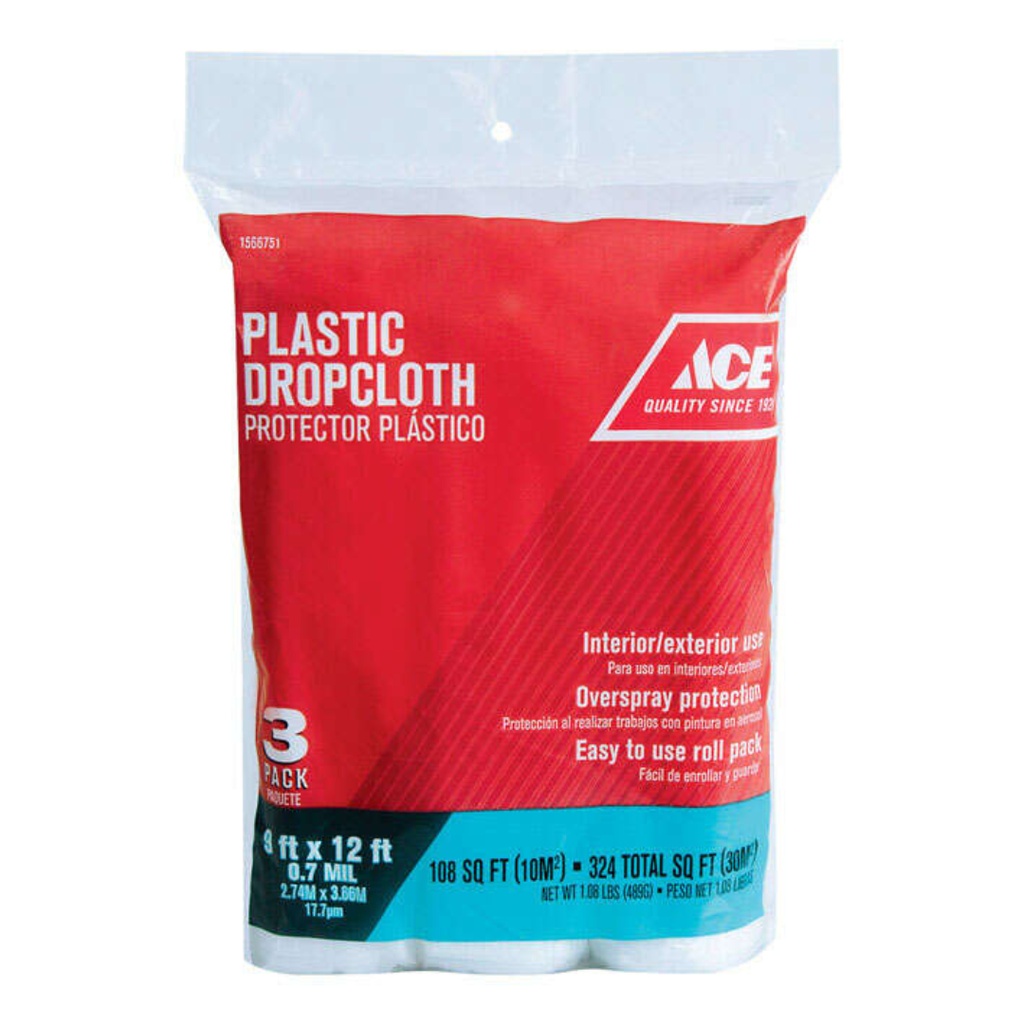 DROPCLOTH 9X12 .7MIL 3PK