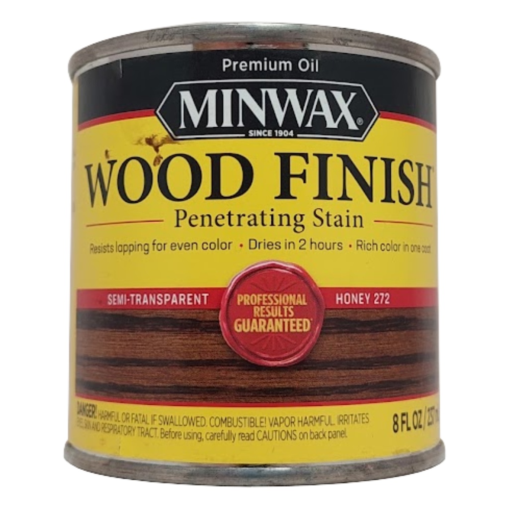 [420013705] Minwax Wood Finish Semi-Transparent Honey Oil-Based Penetrating Wood Finish 1/2 Pt