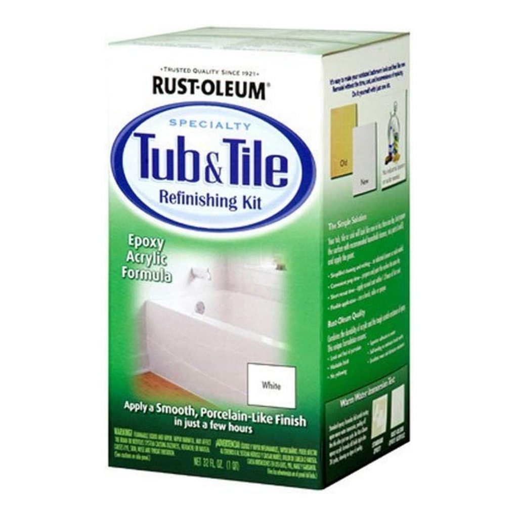 1 Quart Gloss White Tub and Tile Refinishing Kit for Ceramic and Porcelain Surfaces