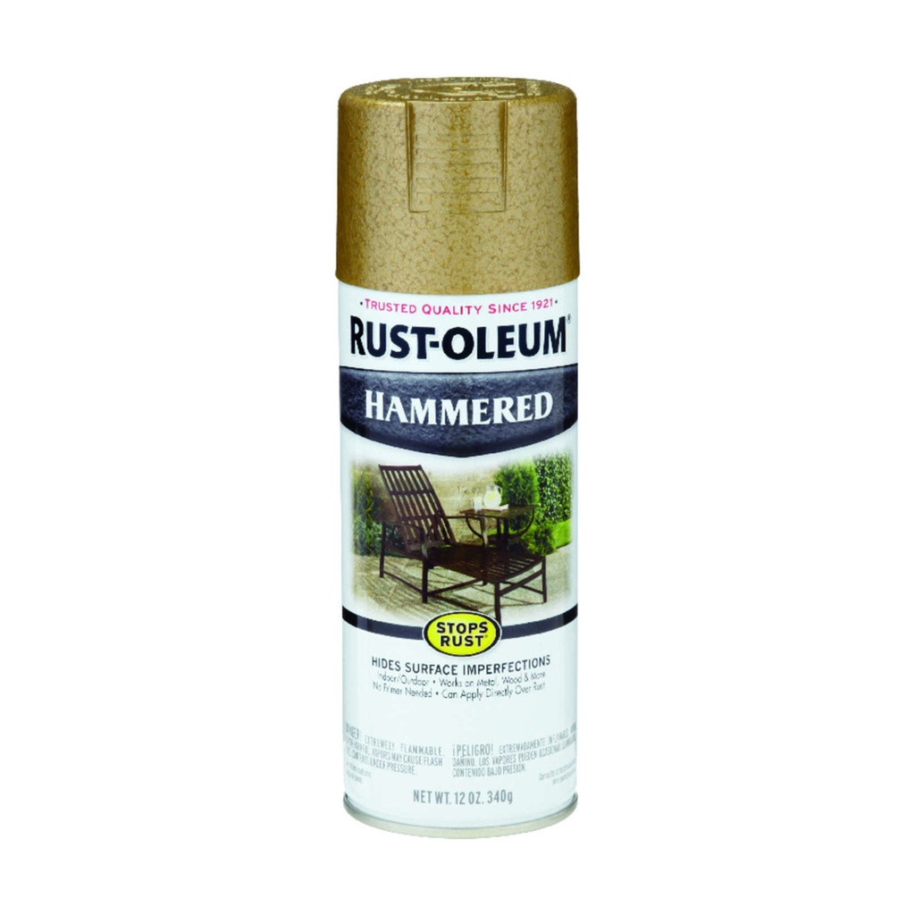 Rust-Oleum Stops Rust Hammered Gold Spray Paint 12 Oz