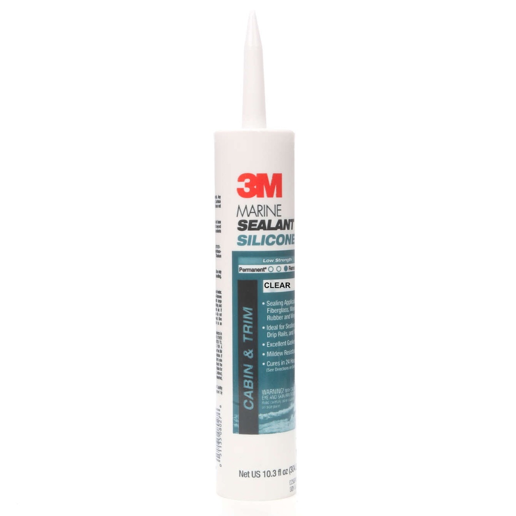 [430000249] 3M - Marine Grade Silicone Sealant - Clear - 10 Oz - 08029