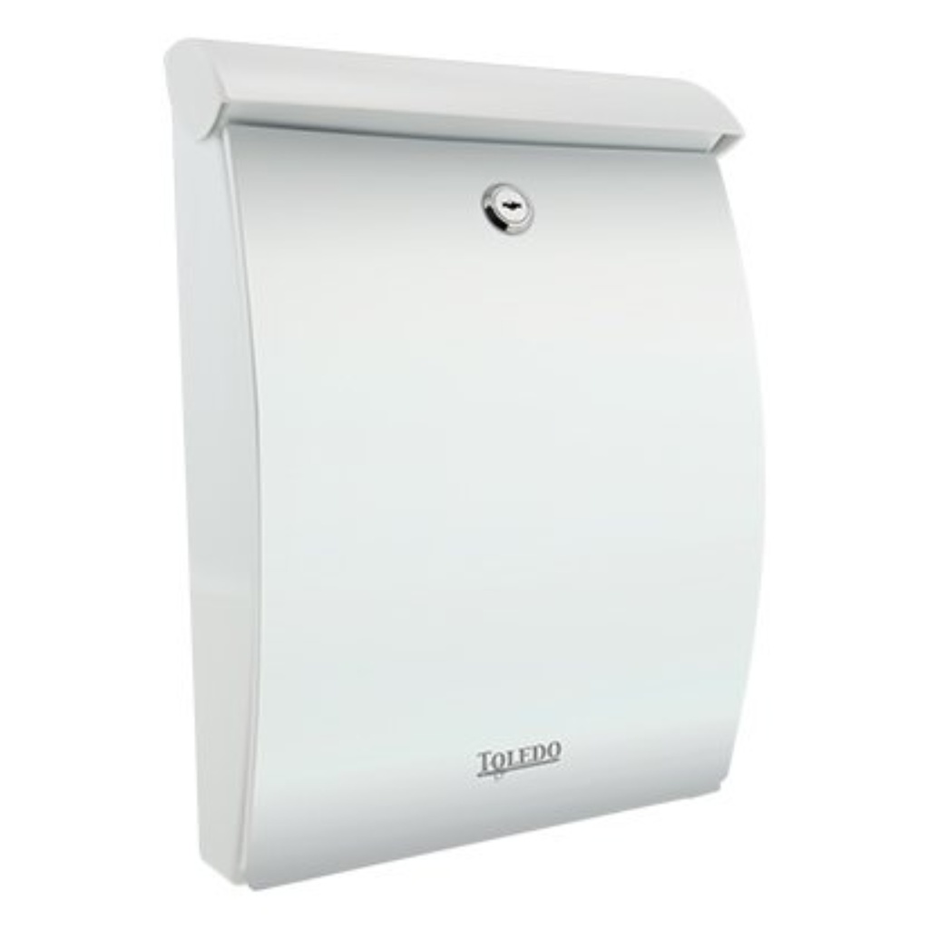 Toledo Keyed Plastic Mailbox in White