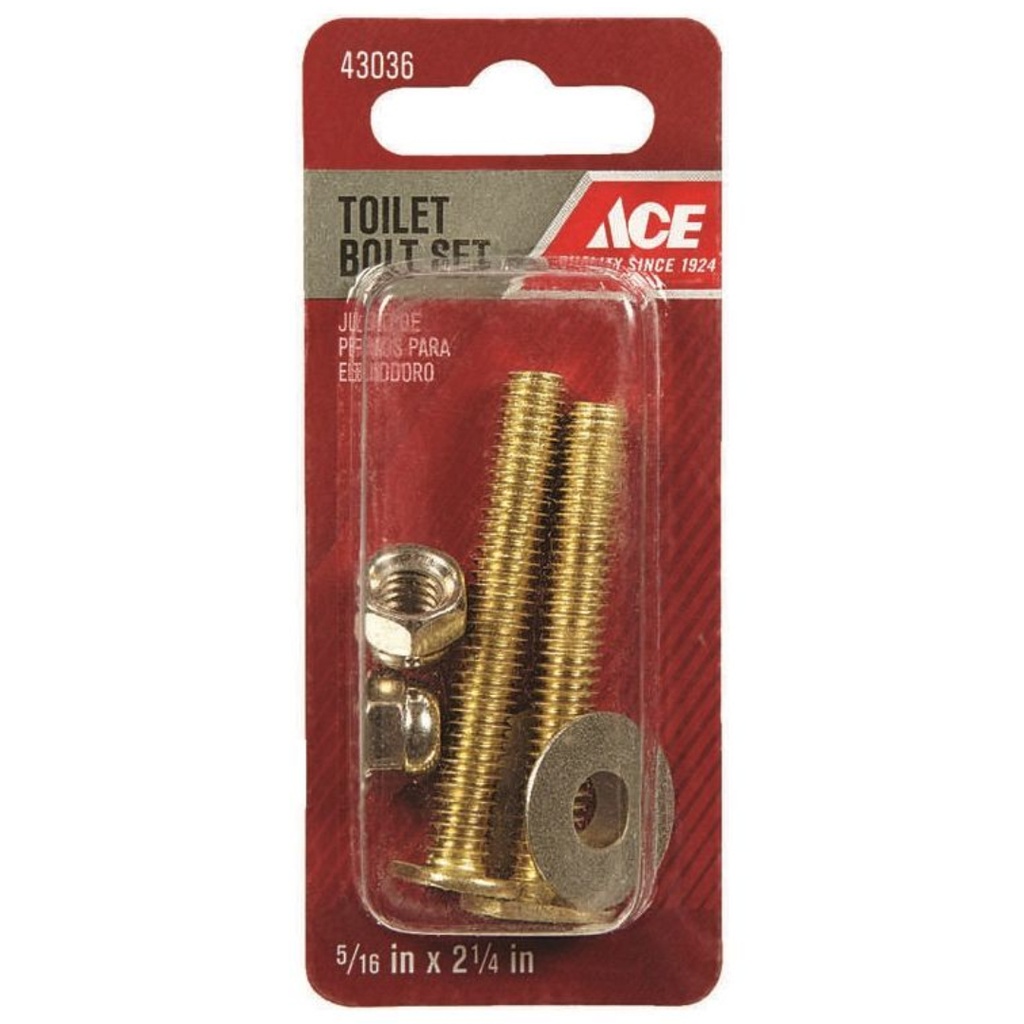Ace Toilet Bolt Set Brass