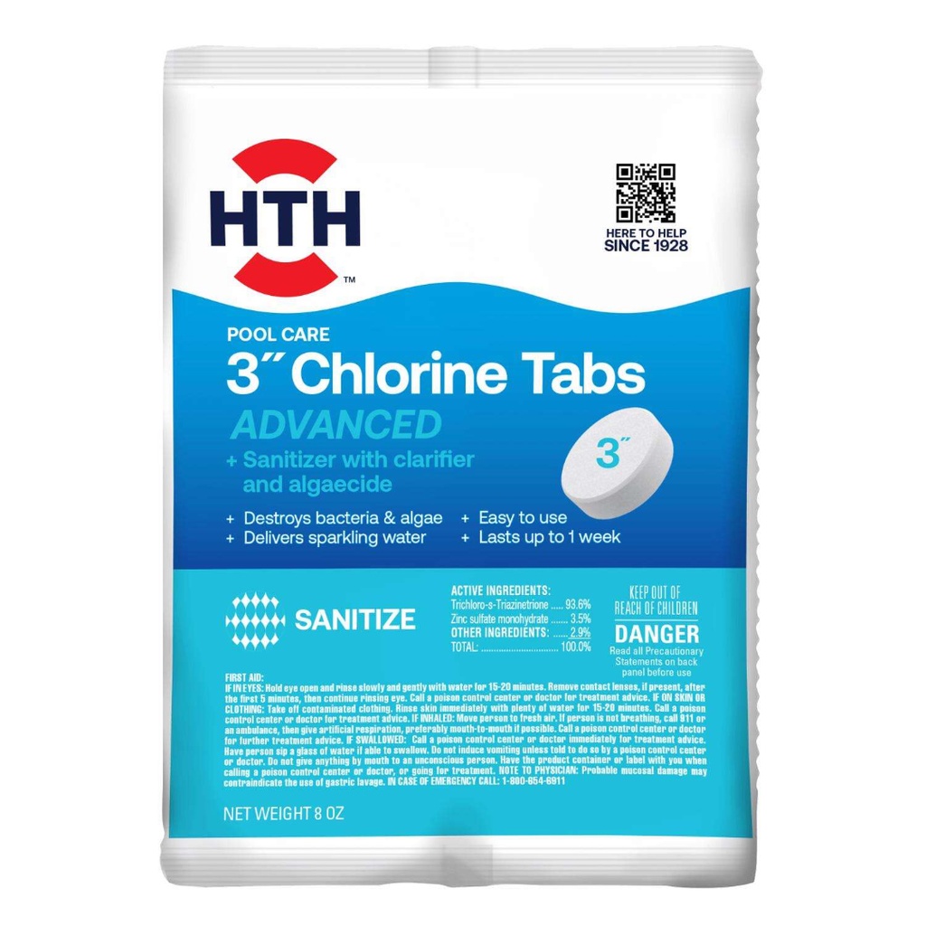 HTH Super Tablet Chlorinating Chemicals 8 Oz