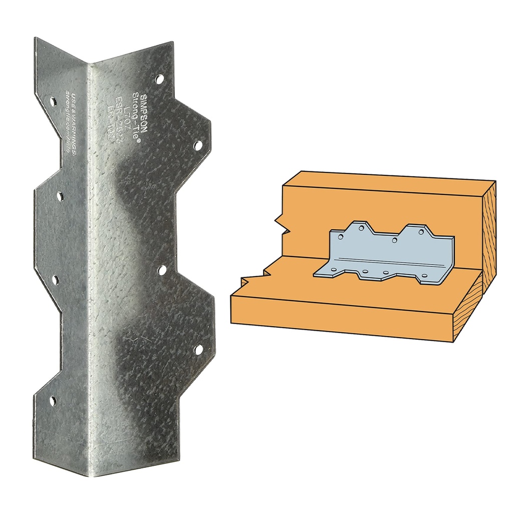 Simpson Strong-Tie 2.4 in. W X 7 in. L Galvanized Steel L-Angle