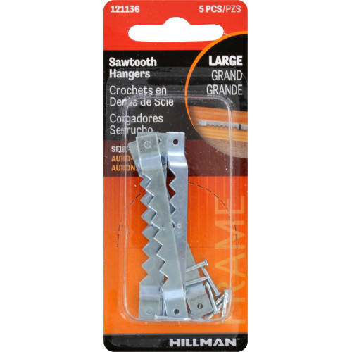 Hillman AnchorWire Steel Zinc Silver Large Self-Leveling Hanger 1 Lb. 5 Pack