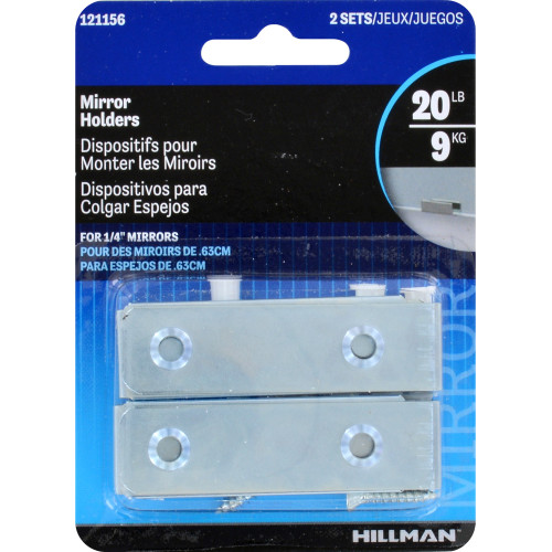 Hillman AnchorWire Silver Hidden Mirror Holder 20 Lb. 2 Pack