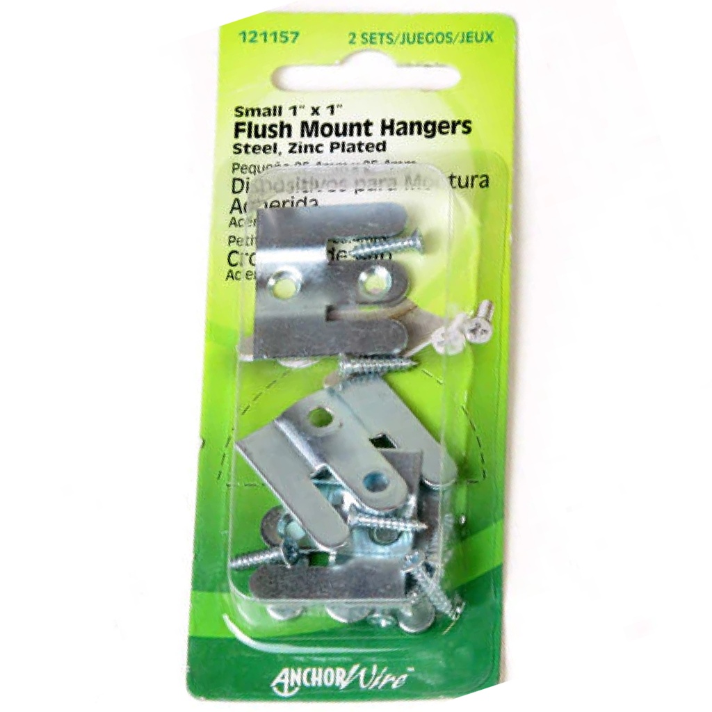 [121157] Hillman AnchorWire Silver Flush-Mount Picture Hanger 1 Lb. 2 Pack