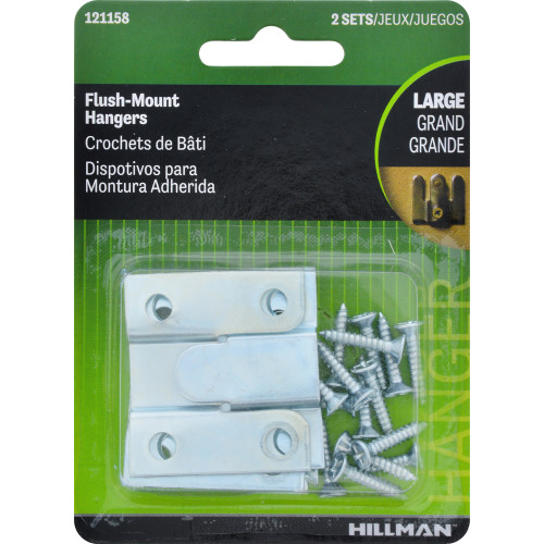 FLUSH MOUNT HANGERS Z/PLTD PK2
