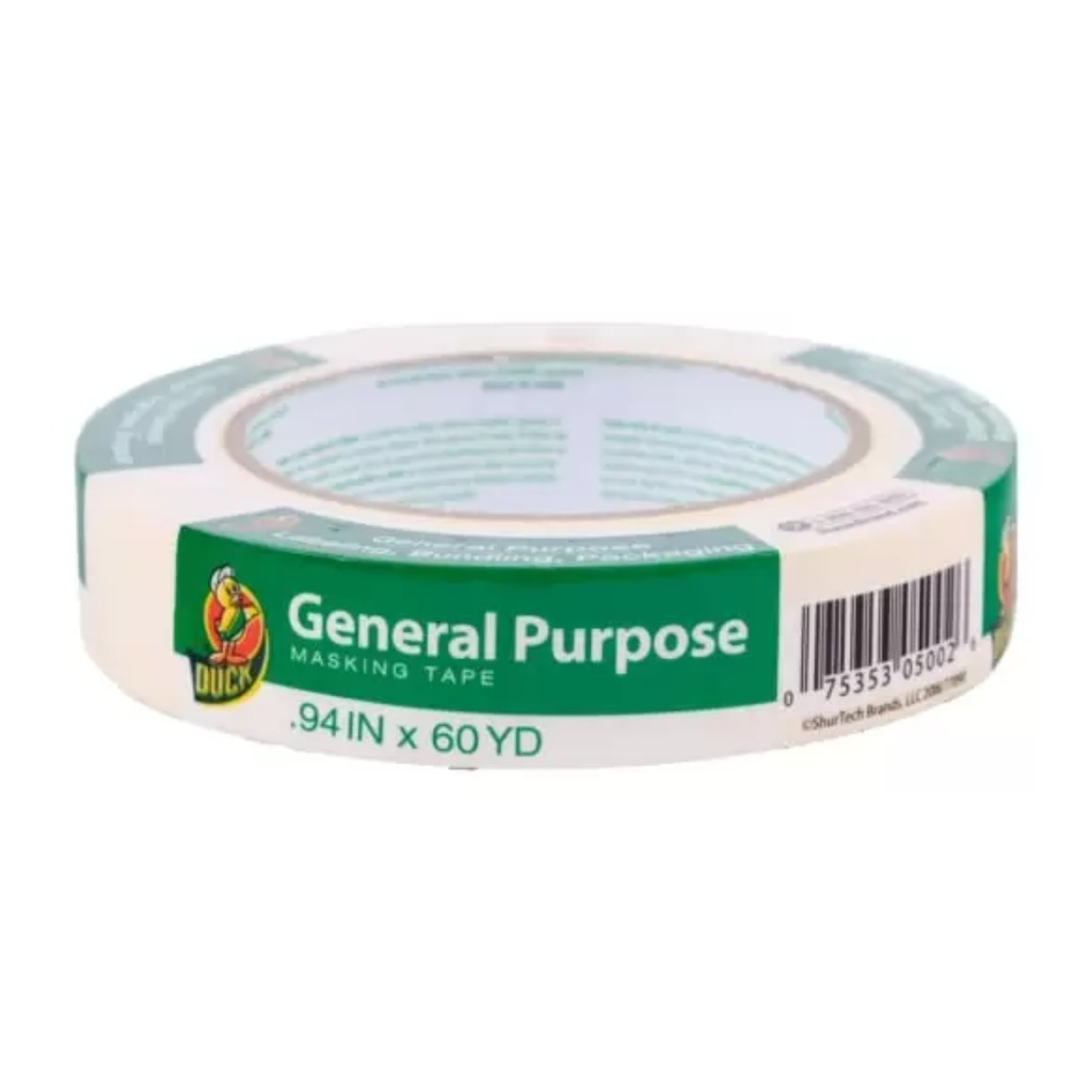 Duck 0.94 in. W X 60 Yd. L Beige Regular Strength Masking Tape 1 Pack