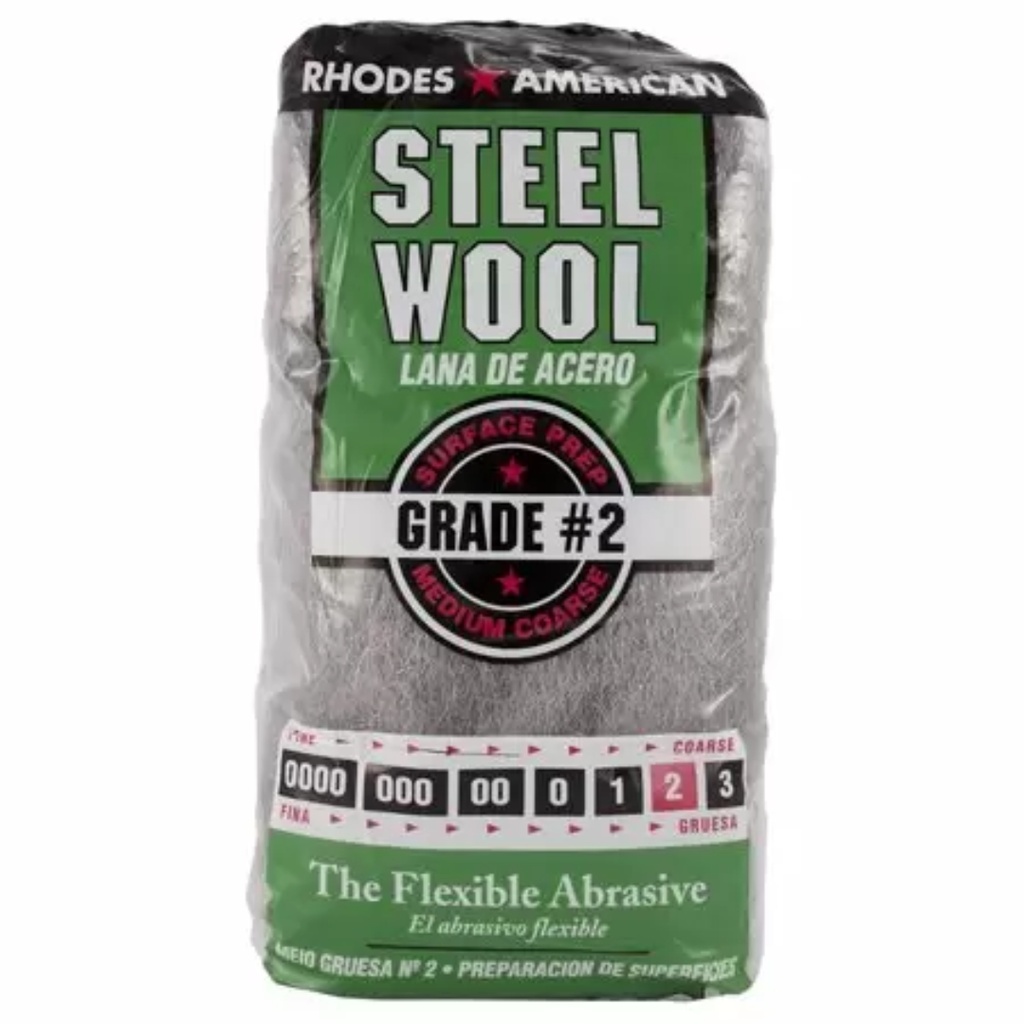 [1361146] Rhodes American 2 Grade Medium Steel Wool Pad 12 Pack