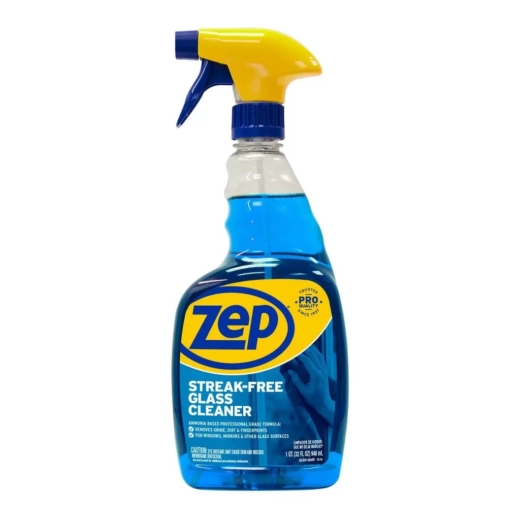 Zep ZU112032 Streak-free Glass Cleaner, Spray, 32fl Oz, Blue