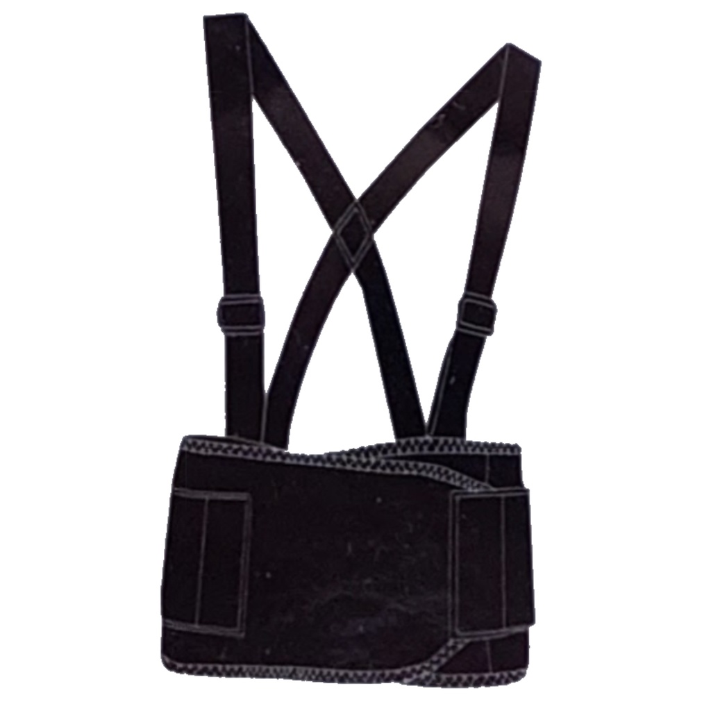 [2066363] CLC 46 in to 56 in. Elastic Support Belt with Suspenders Back Support Belt Black XL 1 Pc