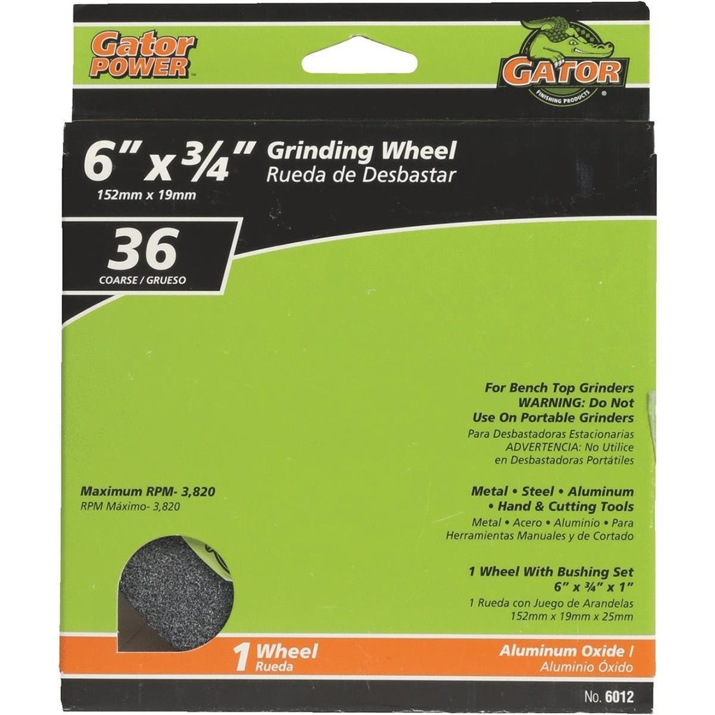 Gator Blade 6 in. 3/4 in. Adjustable - 1", 3/4", 5/8", 1/2" Bench Grinding Wheel - All